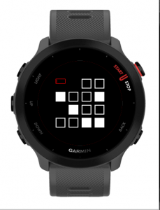 garmin connect iq sdk watchface minimal design with time and battery - low battery