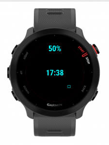 garmin connect iq sdk watchface test with time and battery