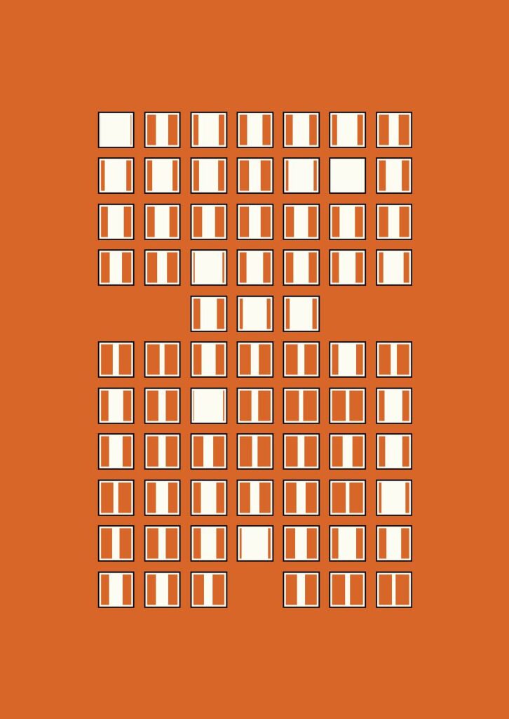 Data art illustration inspired by The Wind-up Bird Chronicle